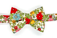 Thumbnail for floral fabric dog bowtie on matching collar - handmade Alice design by BlossomCo
