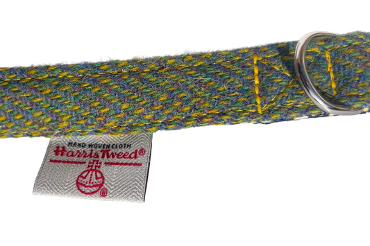 Harris Tweed label on Orosay dog collar by BlossomCo