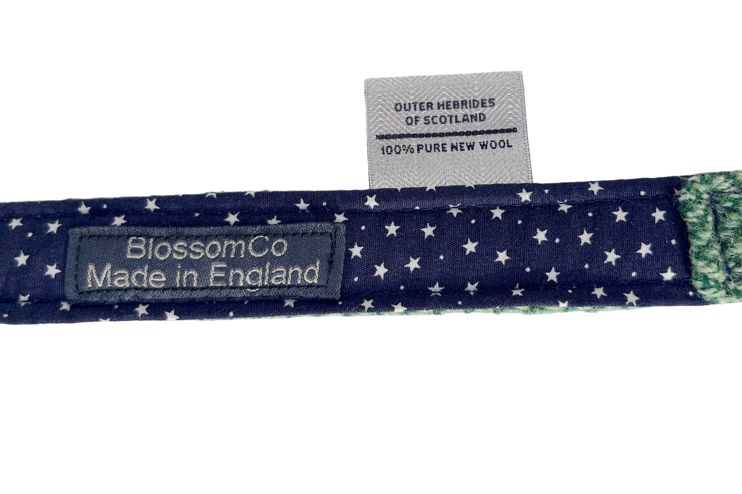 inner lining of Scotasay Harris Tweed dog collar by BlossomCo