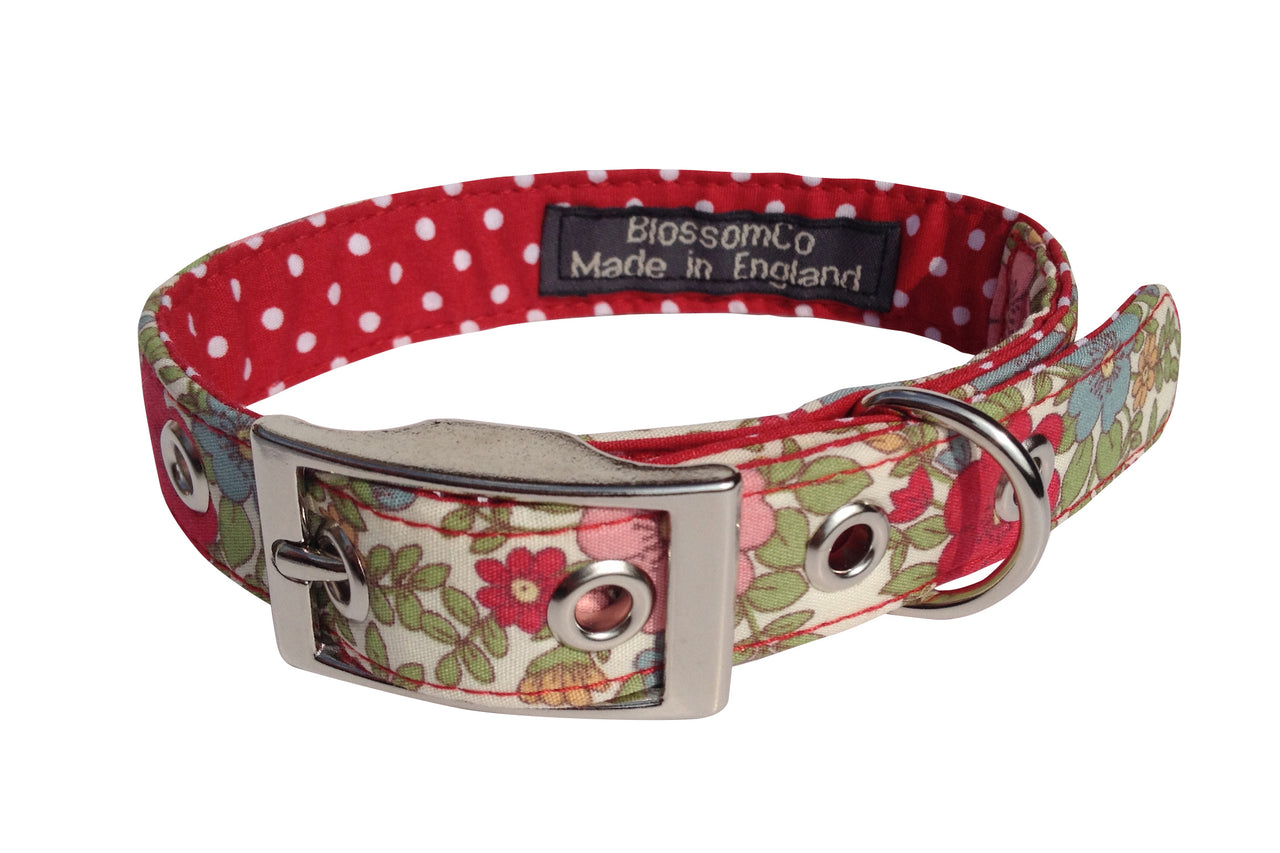 pretty floral fabric dog collar by BlossomCo