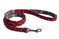 Thumbnail for Deep red white polka dot fabric handmade dog lead by BlossomCo