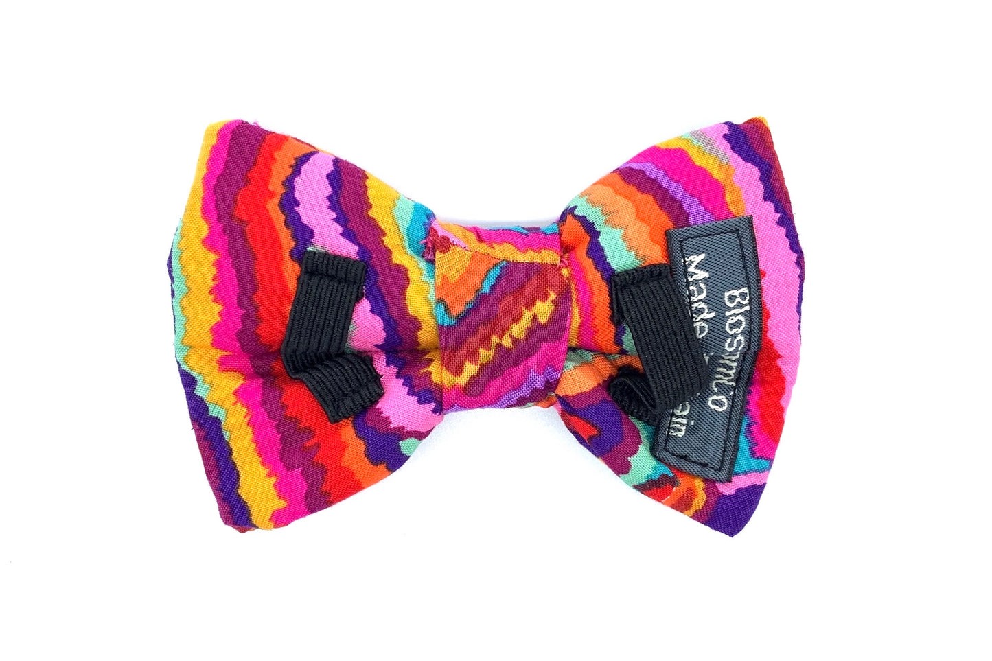 colourful stripes dog bowtie