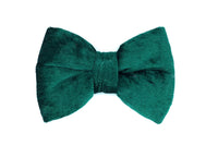 Thumbnail for luxurious deep green velvet bowtie for dogs