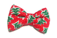 Thumbnail for christmas trees dog bowtie in liberty print