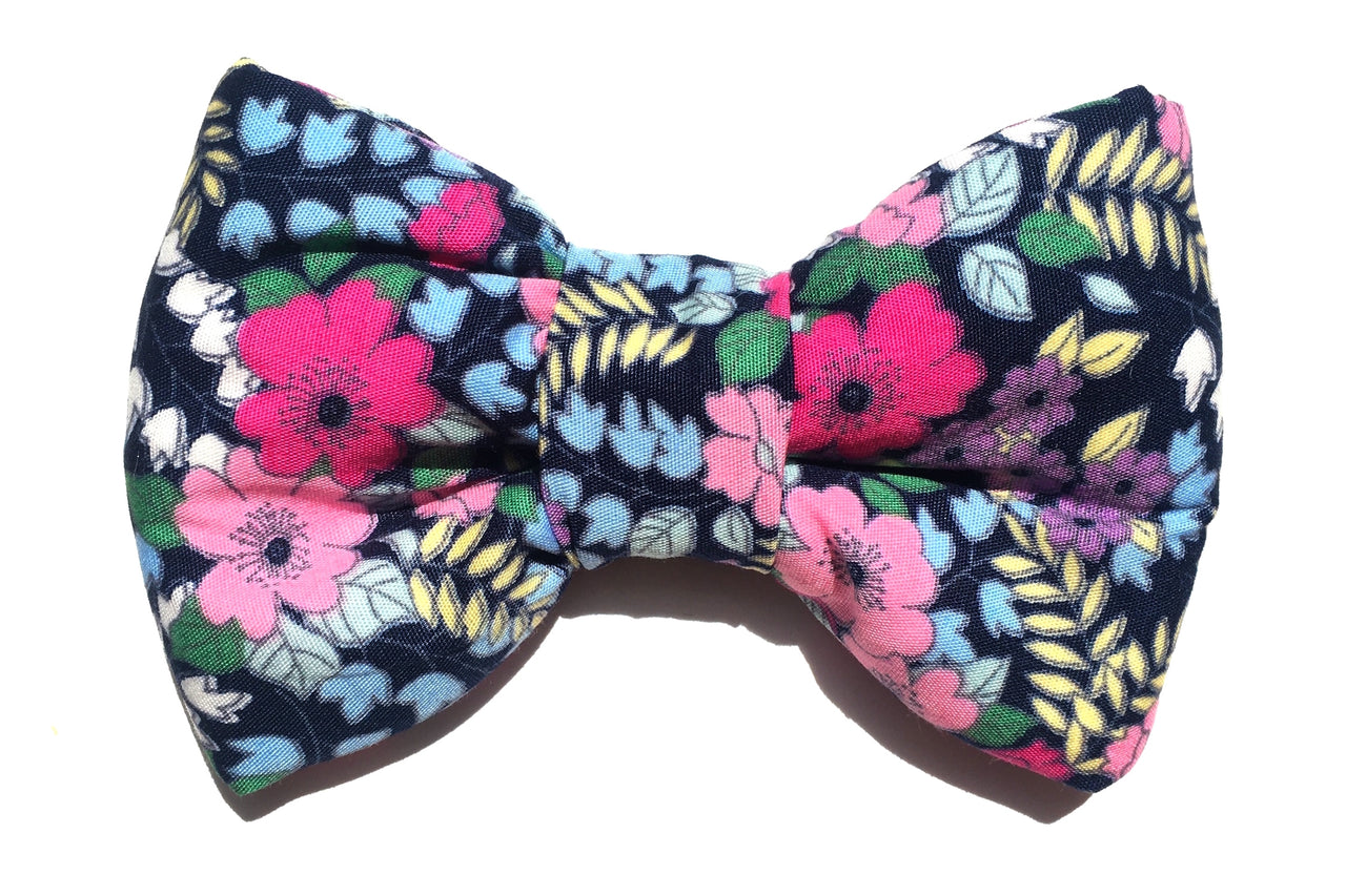 Floral bow tie for dogs handmade in England