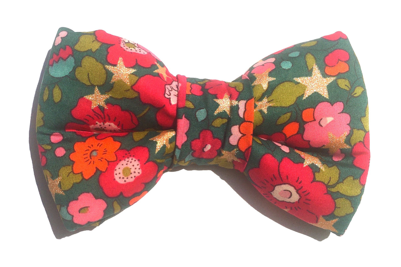 christmas bowtie for dogs in Liberty print