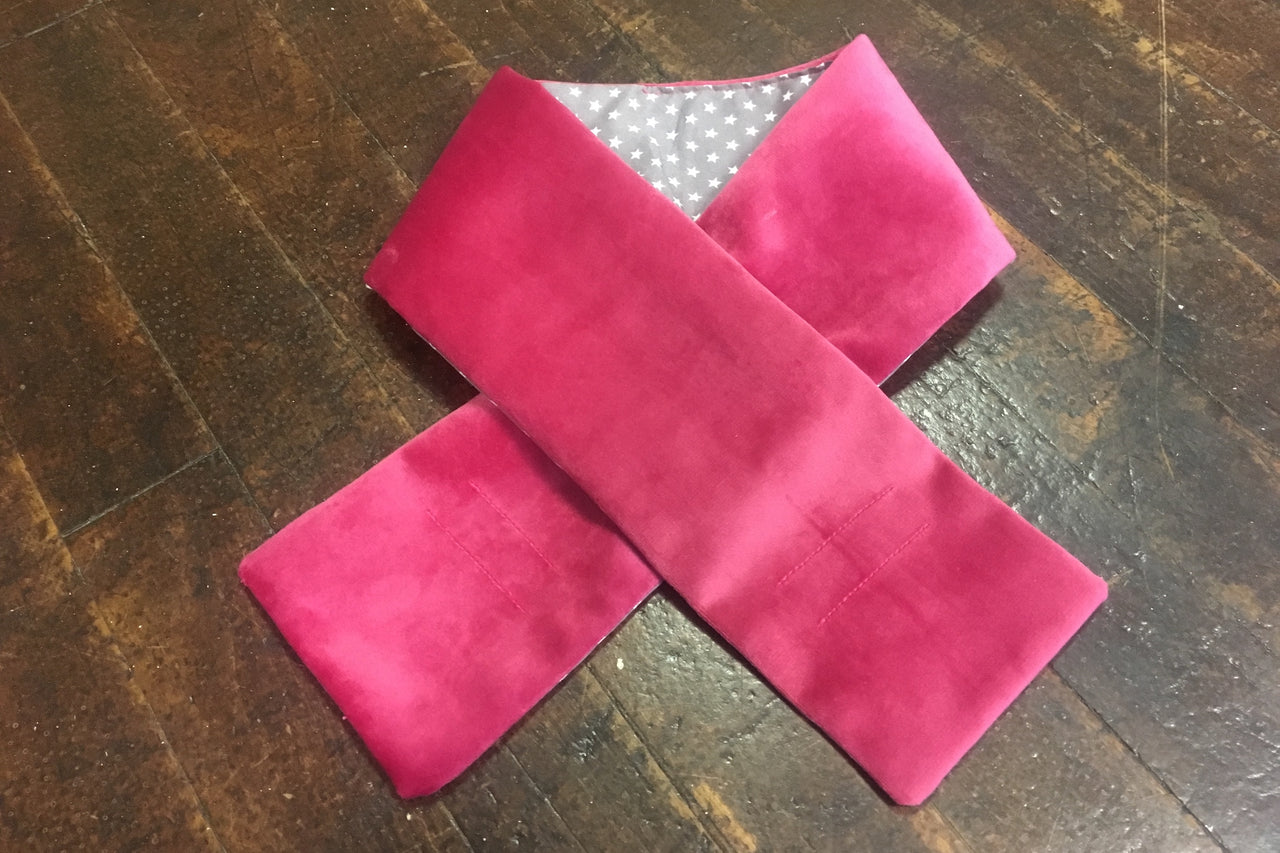 luxury pink velvet dog scarf