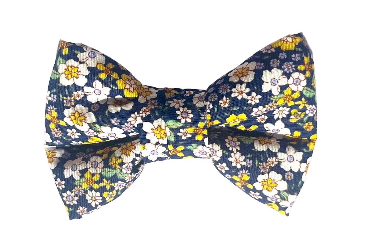 Pretty floral pattern dog bowties - the Agnes design by BlossomCo