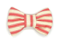 Thumbnail for pink ticking stripes bowtie for dogs