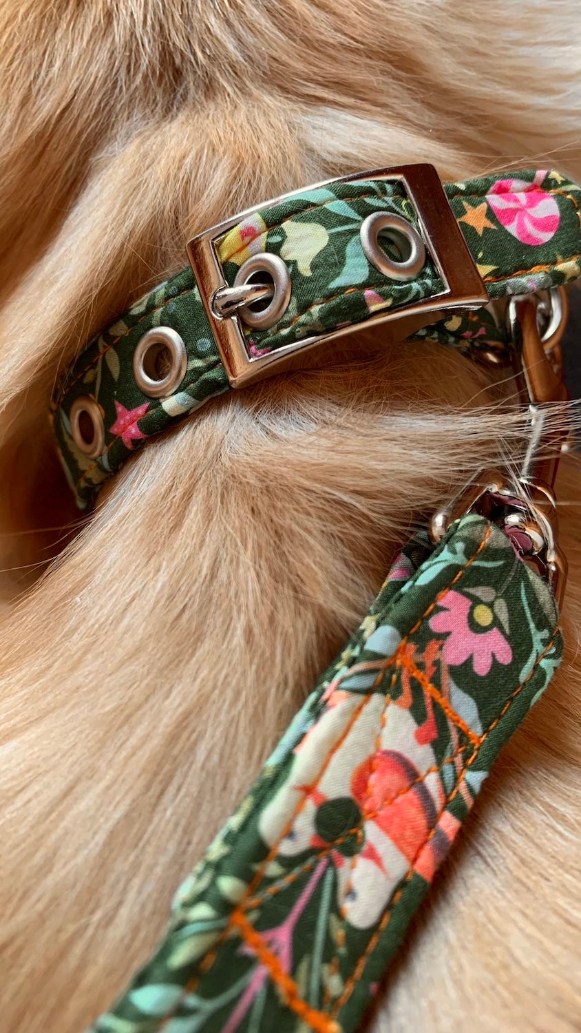 Twelve Days of Christmas design dog collar and lead by BlossomCo