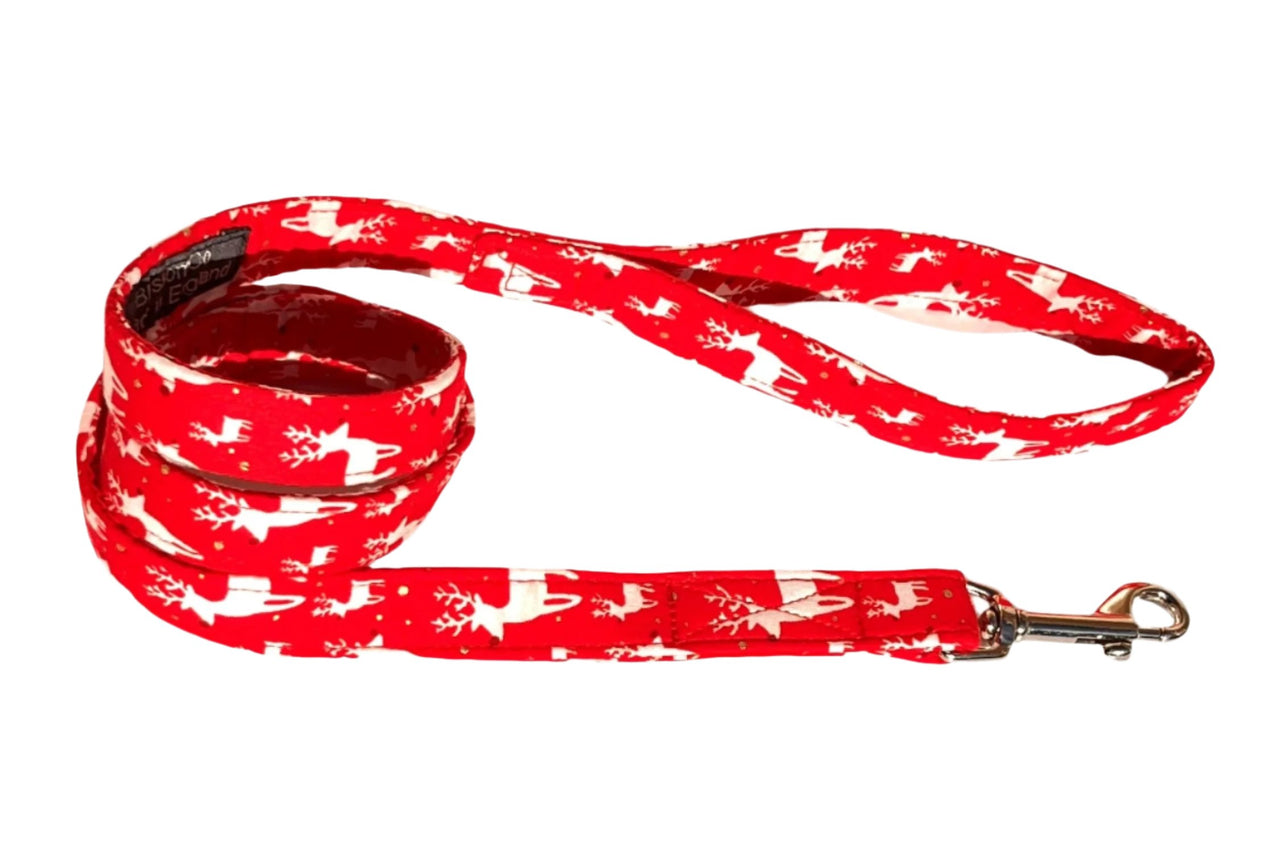 Christmas Rudolph reindeer pattern dog lead