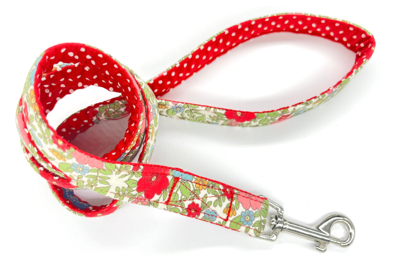 handmade floral design fabric dog lead - Alice by BlossomCo