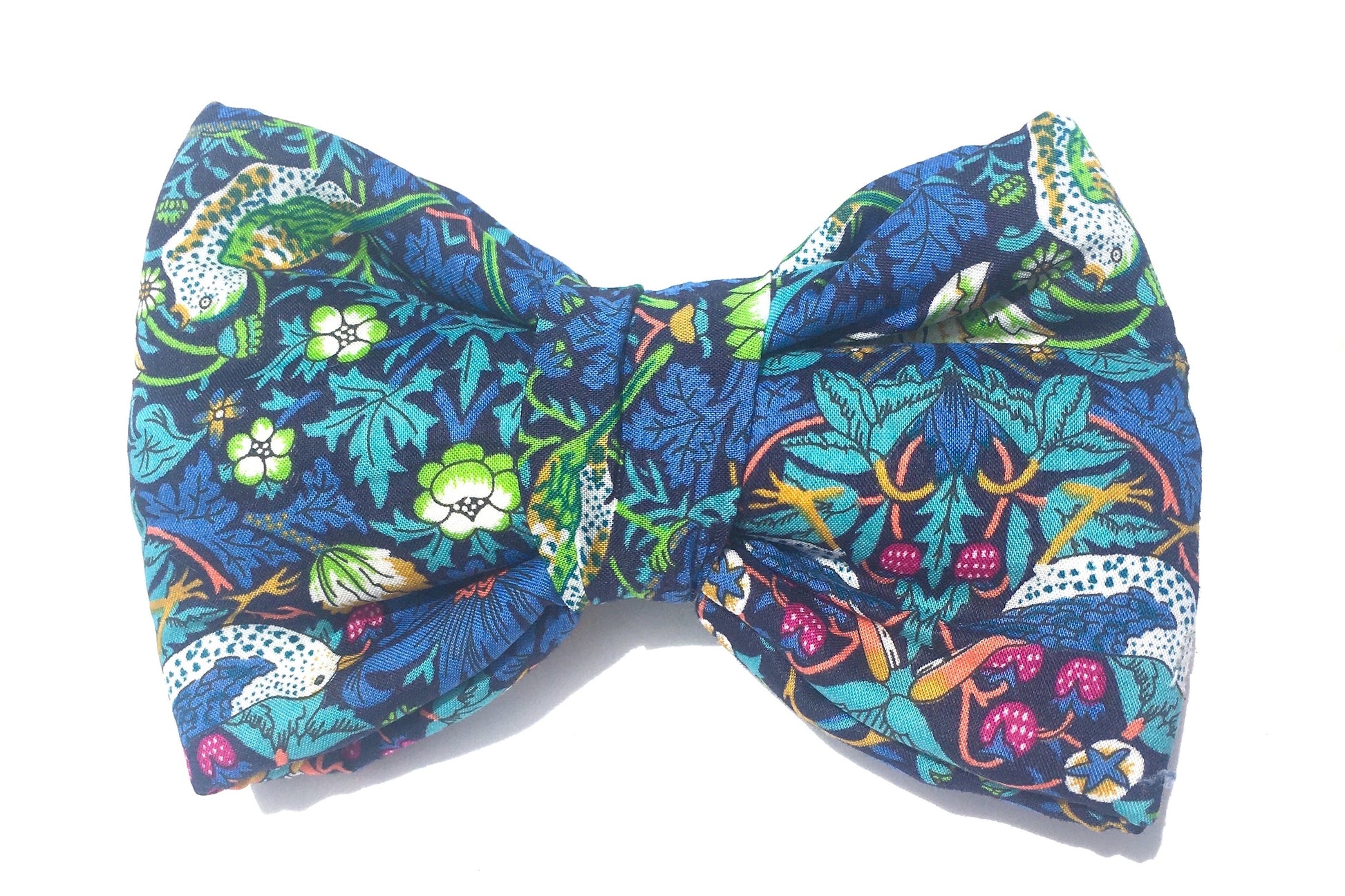 Handmade dog bowtie in Strawberry Thief design by Liberty Art Fabrics