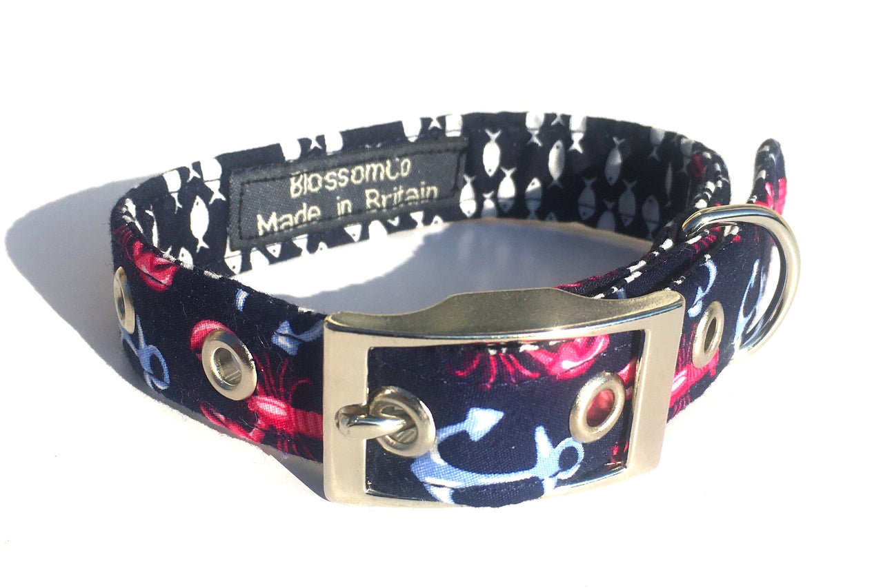 coastal them dog collar - Lobsters by BlossomCo
