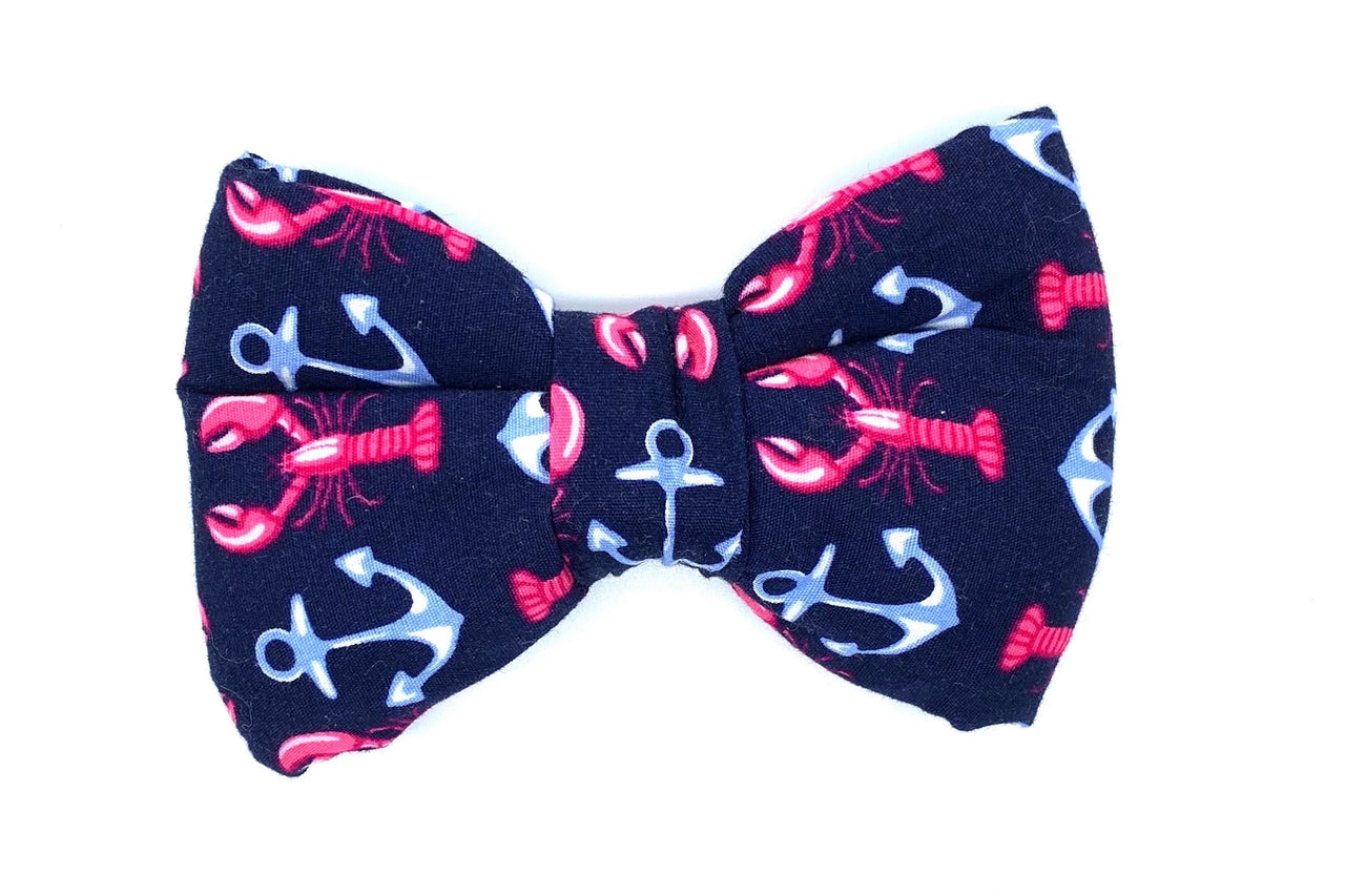 coastal theme dog bowtie - Lobsters by BlossomCo