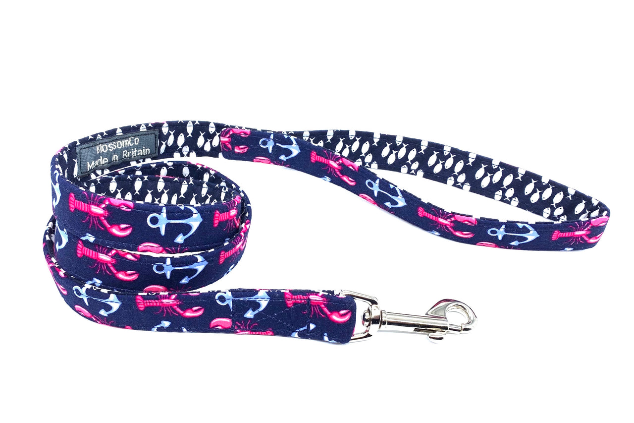 coastal theme dog lead - Lobsters design by BlossomCo