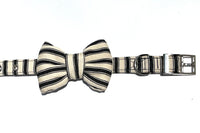 Thumbnail for Paddington design black and white ticking stripe dog collar and bowtie by BlossomCo