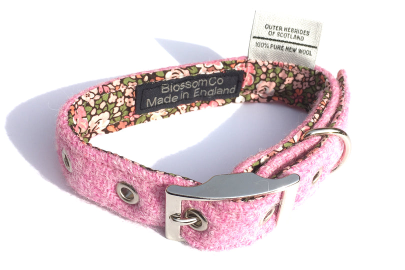 Pink tweed collar hotsell