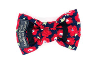 Thumbnail for red floral dog bowtie fits any collar - Elizabeth by BlossomCo