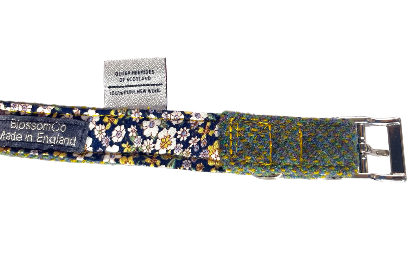 reverse side of Orosay Harris Tweed dog collar by BlossomCo