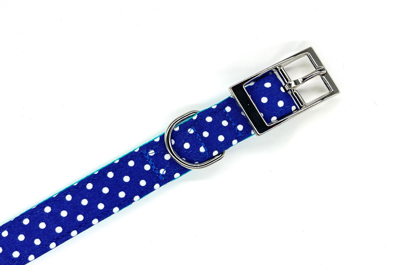 soft fabric blue dog collar buckle detail - Bertie by BlossomCo
