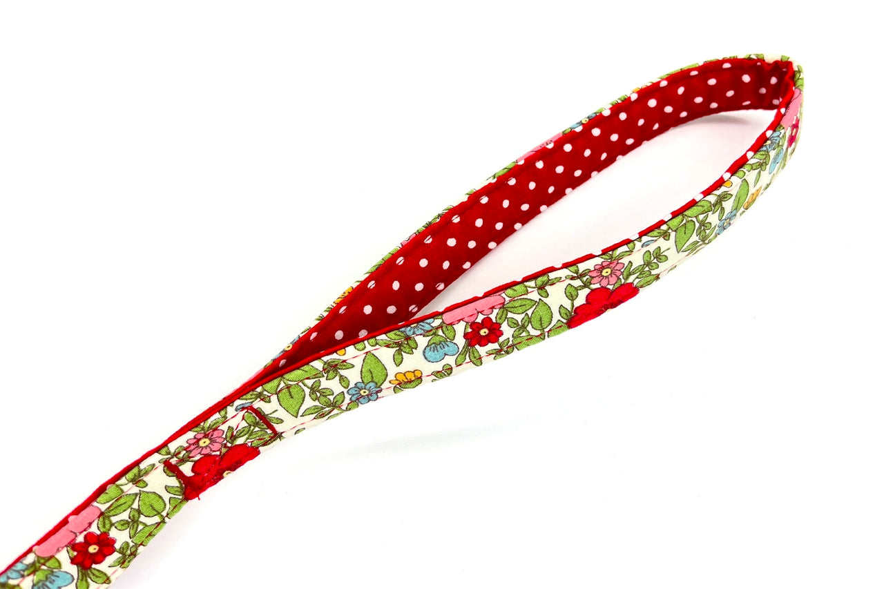Floral design fabric dog lead handle loop - Alice by BlossomCo