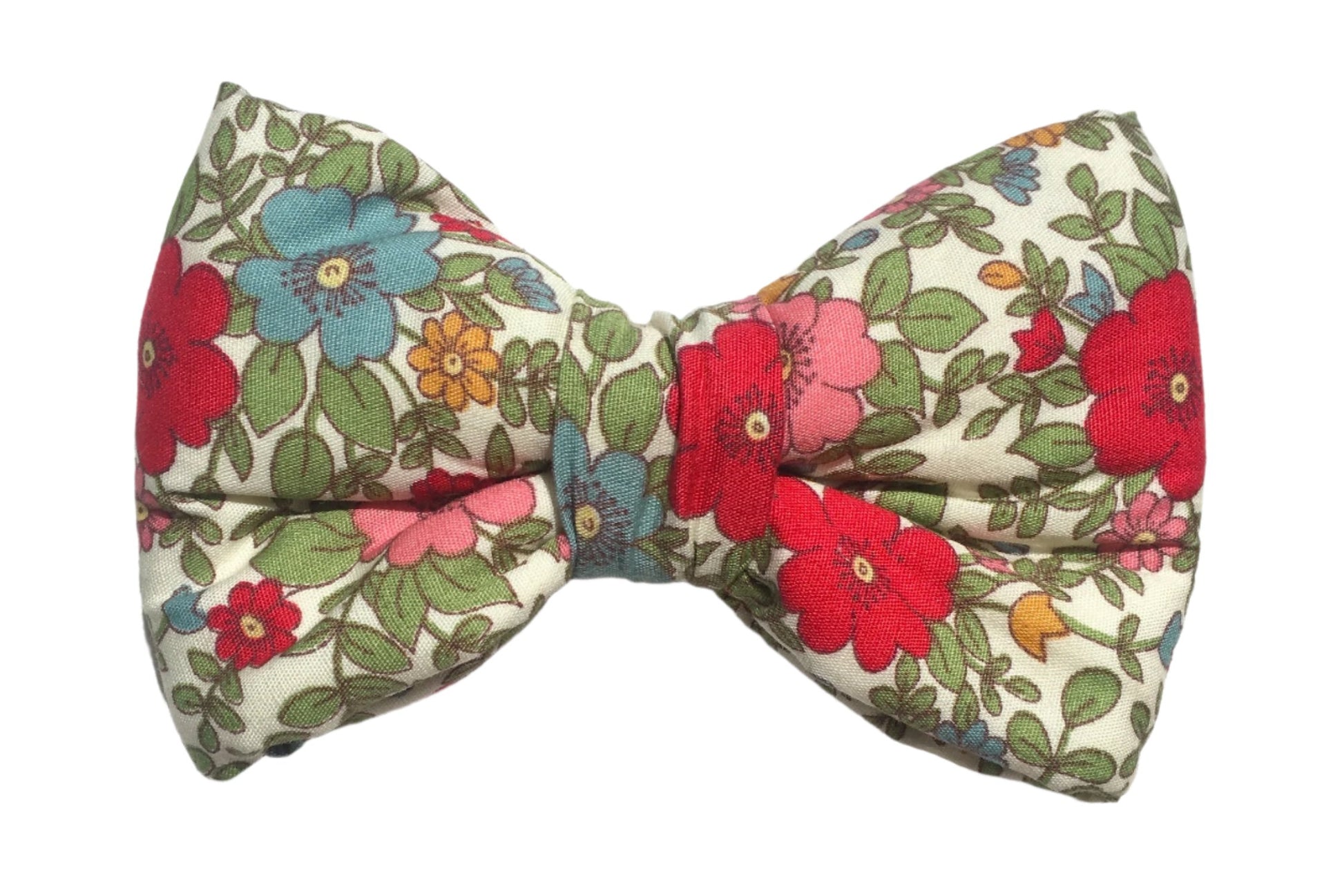 handmade pretty floral fabric dog bow tie