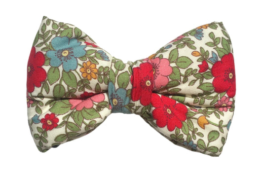 handmade pretty floral fabric dog bow tie