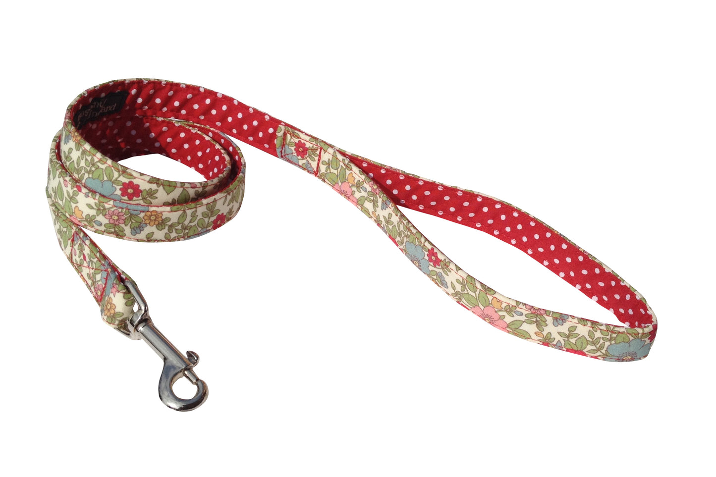 pretty floral fabric handmade dog lead