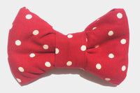 Thumbnail for deep red with white polka dot bowtie for dogs