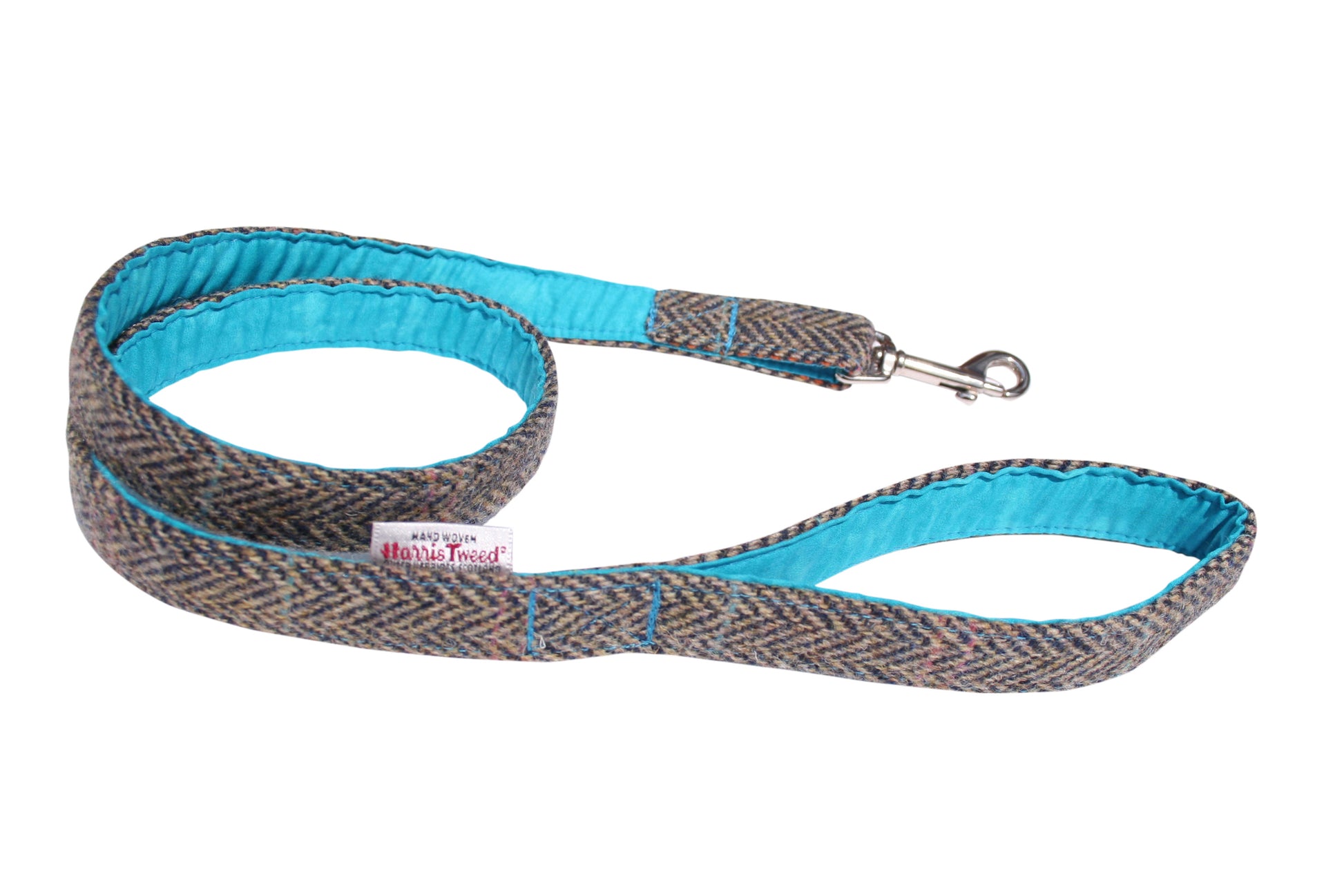 Handmade genuine Harris Tweed fabric dog lead by BlossomCo