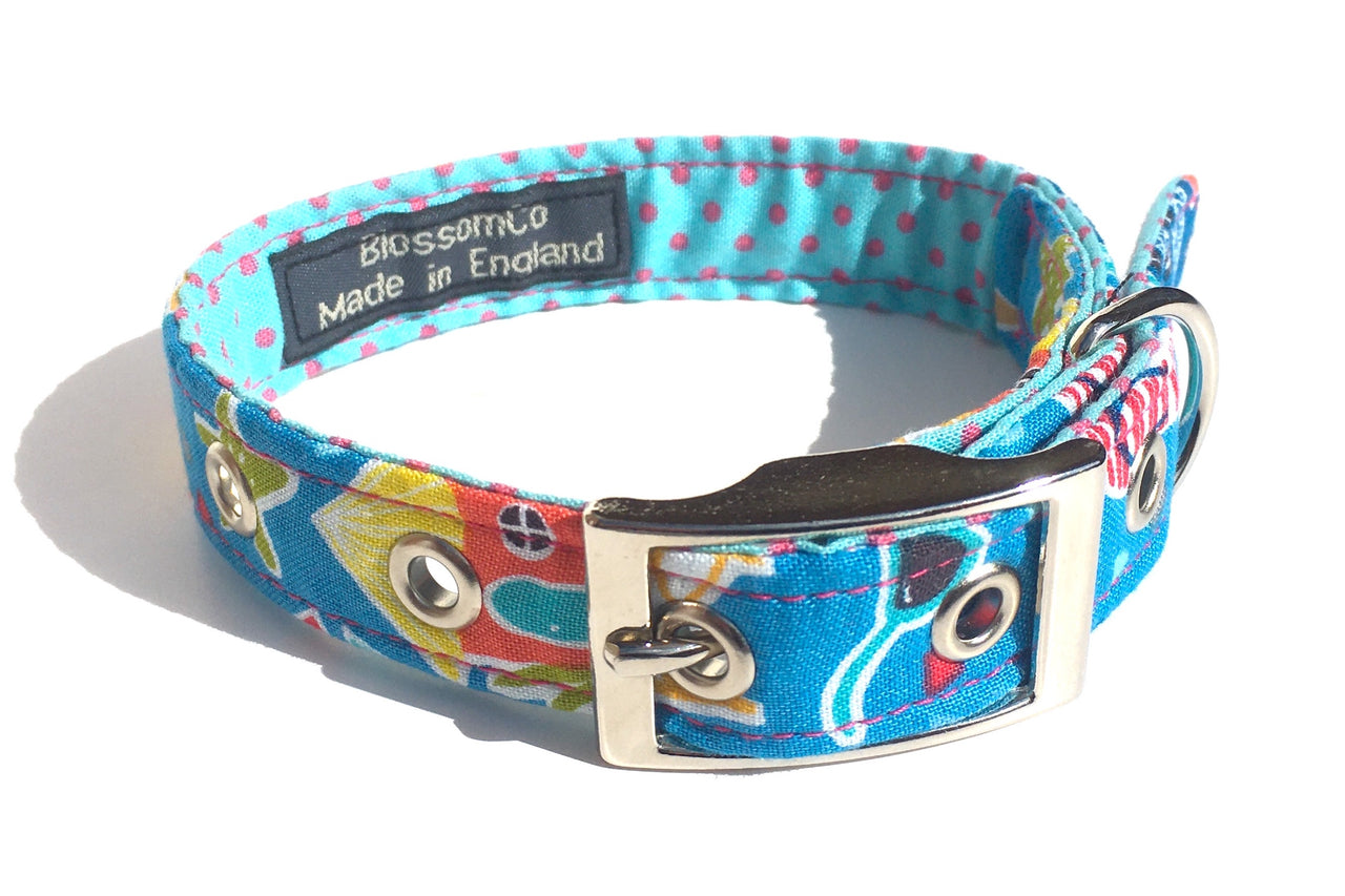 beach holiday seaside theme dog collar