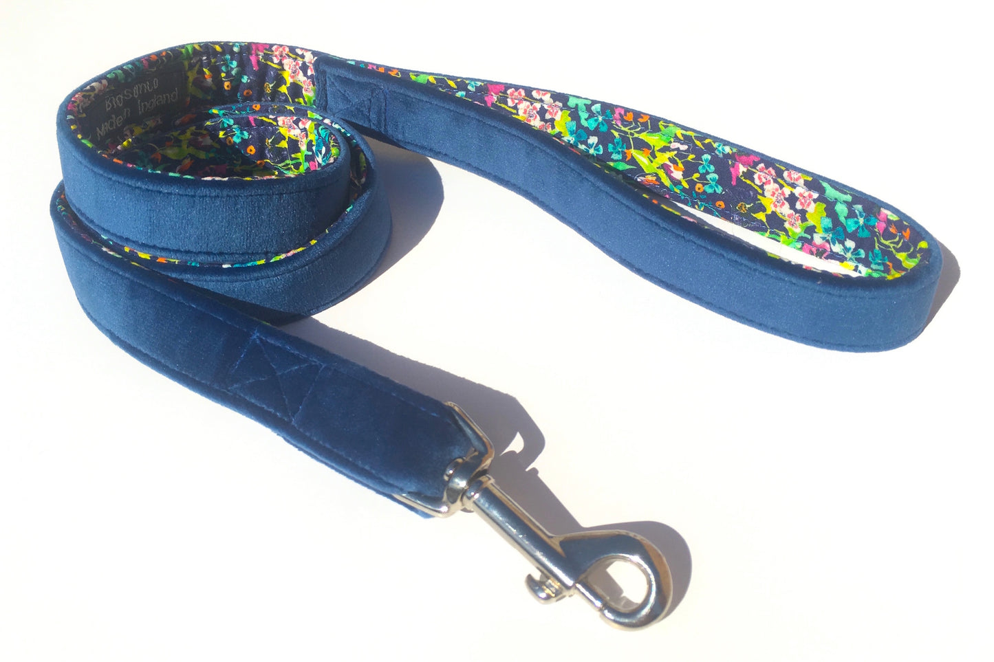 Blenheim - Luxury Blue Velvet Dog Collar and Lead Set