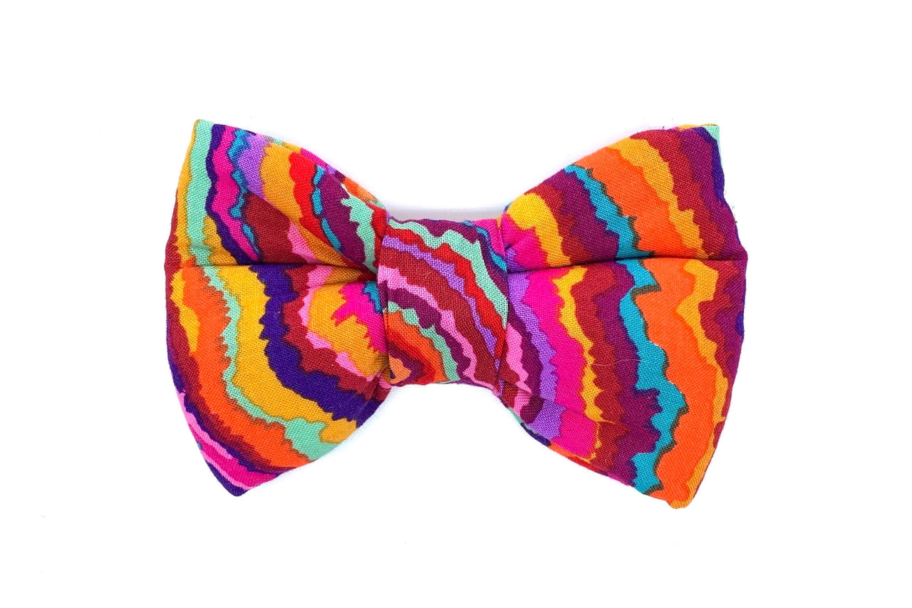 colourful stripes bow tie for dogs