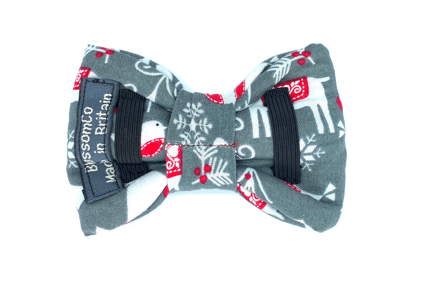 christmas snow theme dog bowtie