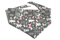 Thumbnail for handmade dog bandana with christmas snow theme