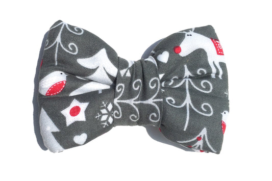 festive snow theme bowtie for dogs