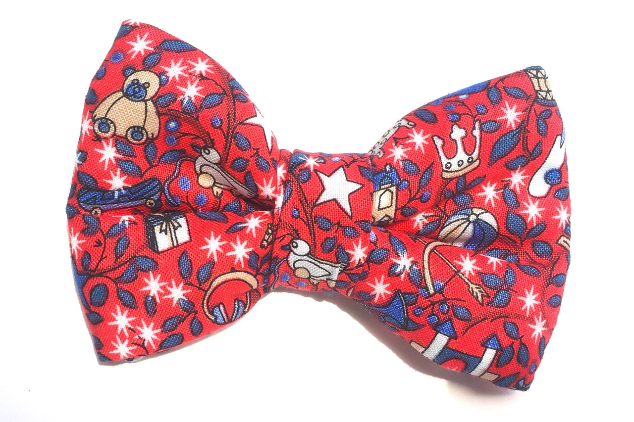 christmas bowtie for dogs in liberty print