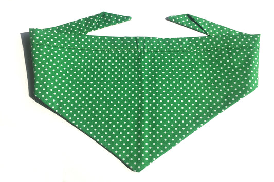 polka dot and deep green bandana for dogs