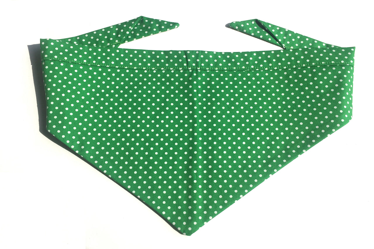 polka dot and deep green bandana for dogs