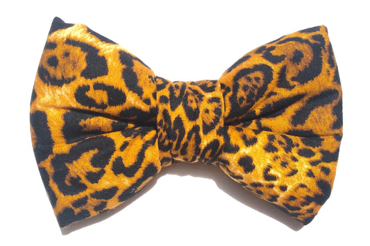 handmade leopardskin print bowtie for dogs