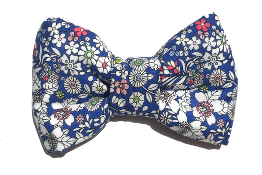 handmade dog bowtie in Junes Meadow Liberty print