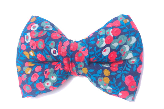 Handmade Liberty Print dog bowtie in Wiltshire design