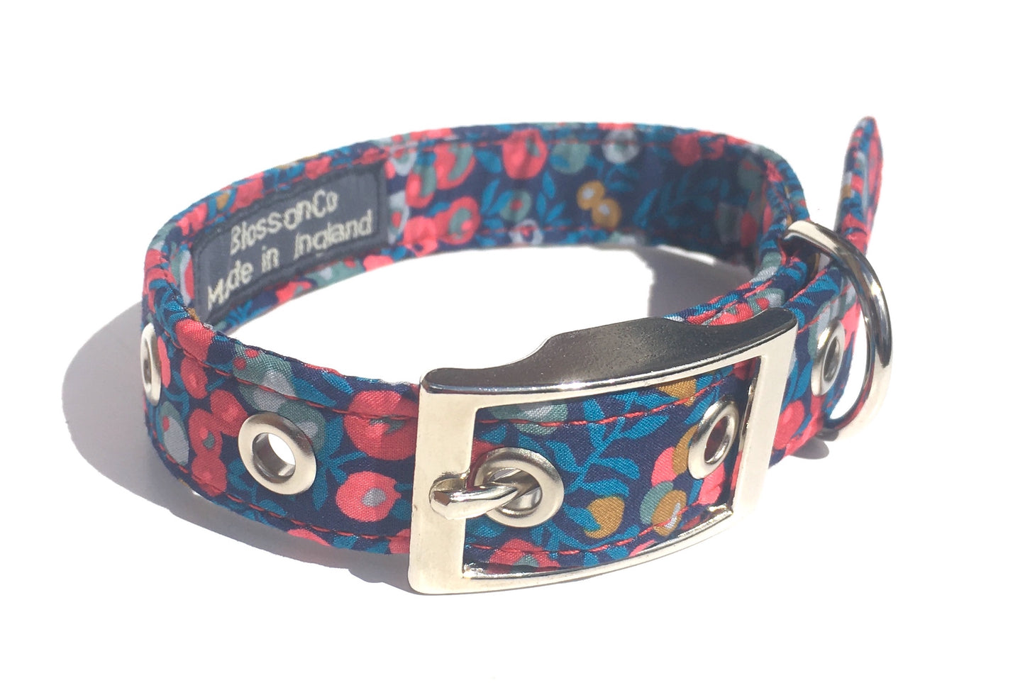 Handmade Liberty Print dog collar in Wiltshire design