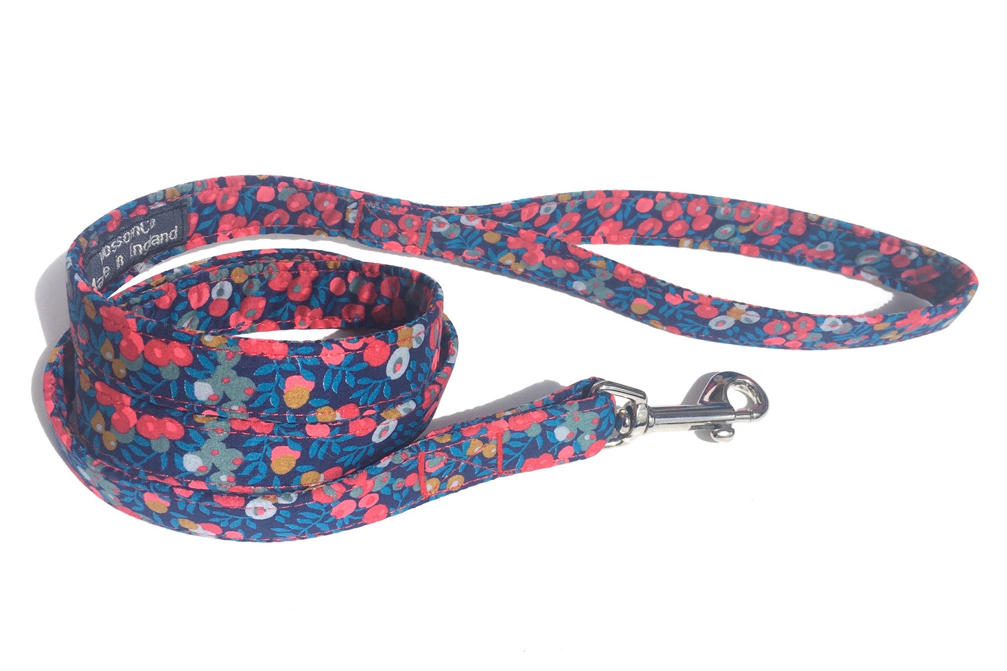 Handmade Liberty Print dog lead in Wiltshire design