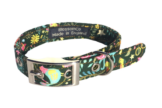 Twelve days of Christmas Liberty print dog collar 