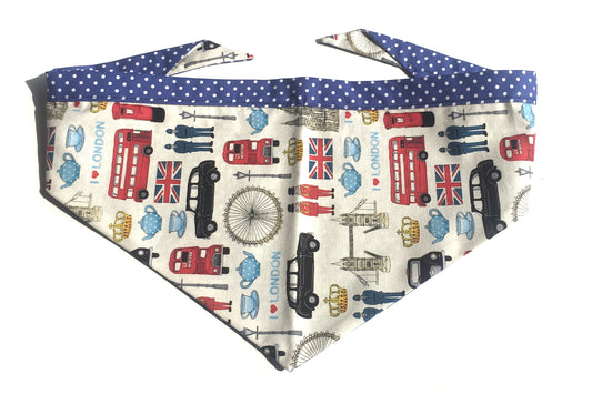 Dog bandana with London landmarks pattern