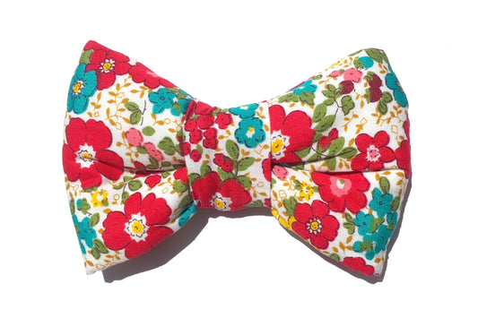 Handmade floral print dog bowtie