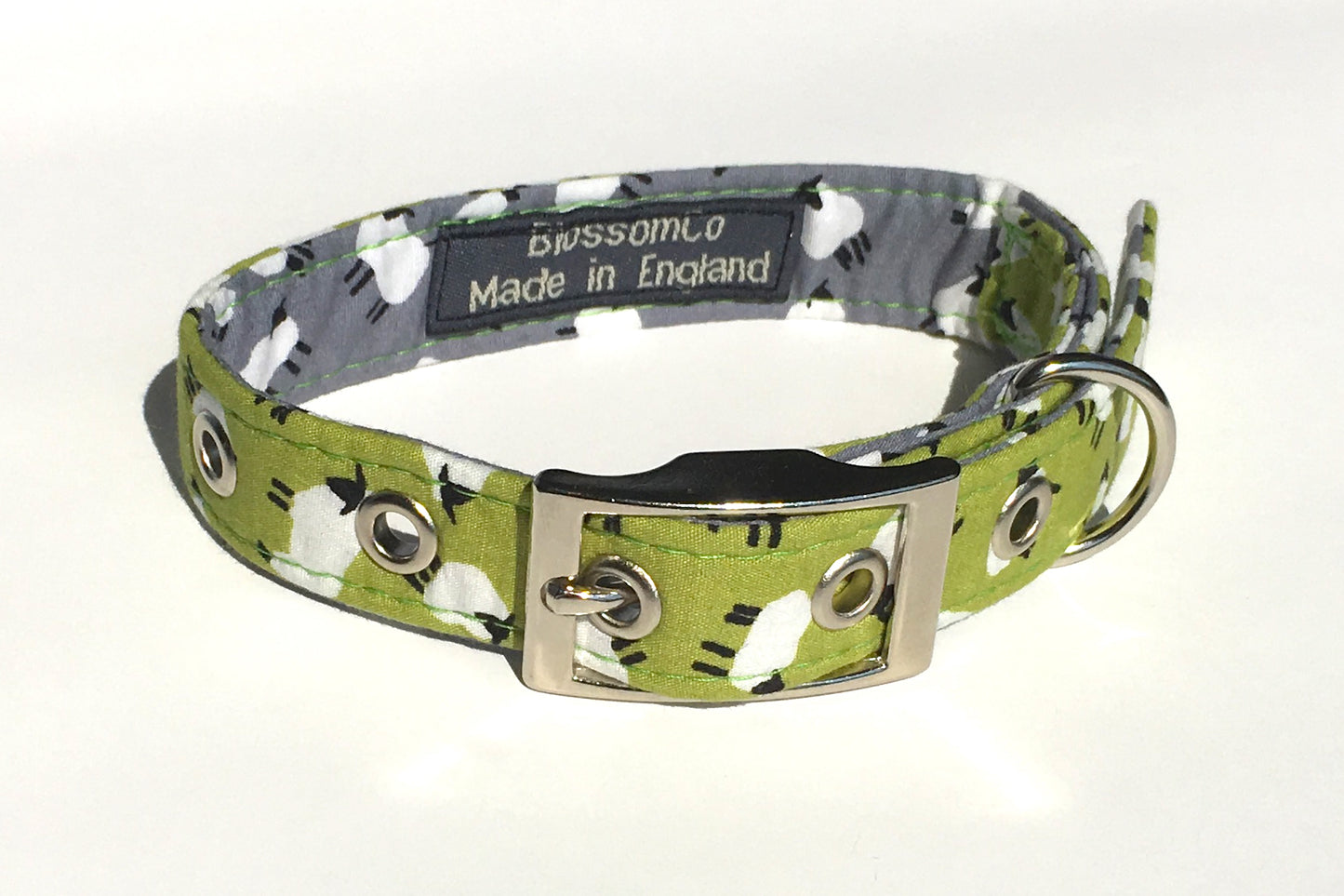 handmade dog collar countryside theme with sheep