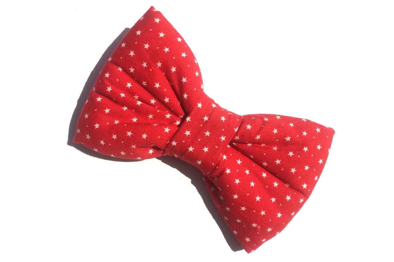 bright red bow tie for dog collar
